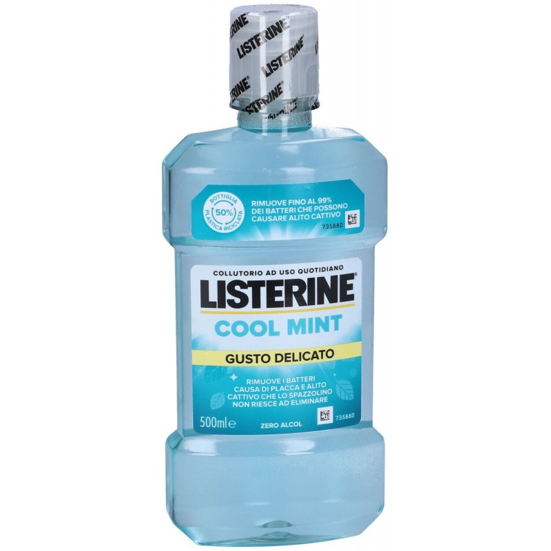 Collutorio Listerine Cool Mint 500 ml gusto delicato zero alcool