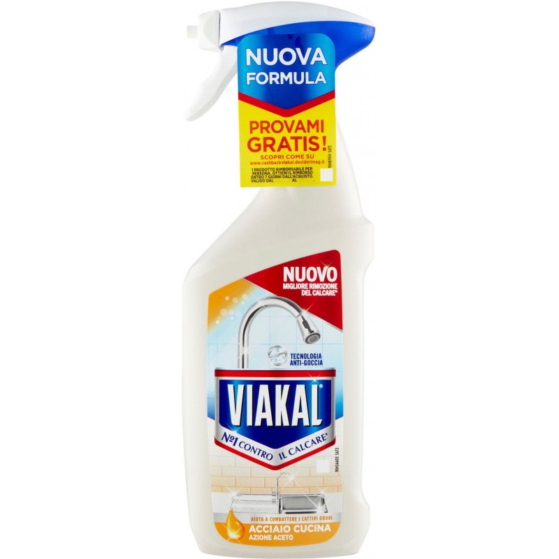 Viakal anticalcare acciaio cucina 470 ml spray nuova formula