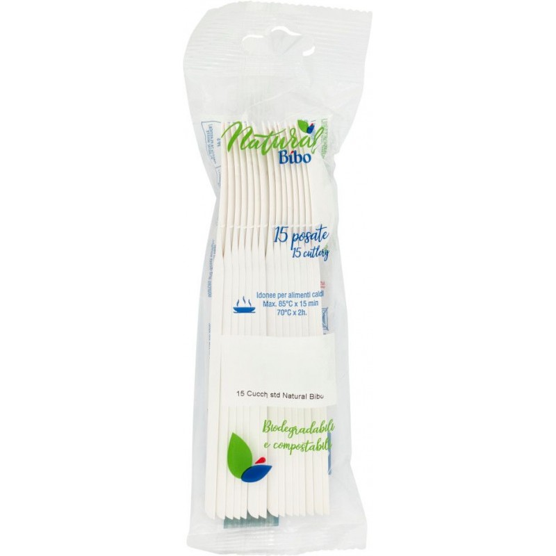 Cucchiai Bibo natural 15 pz biodegradabili compostabili