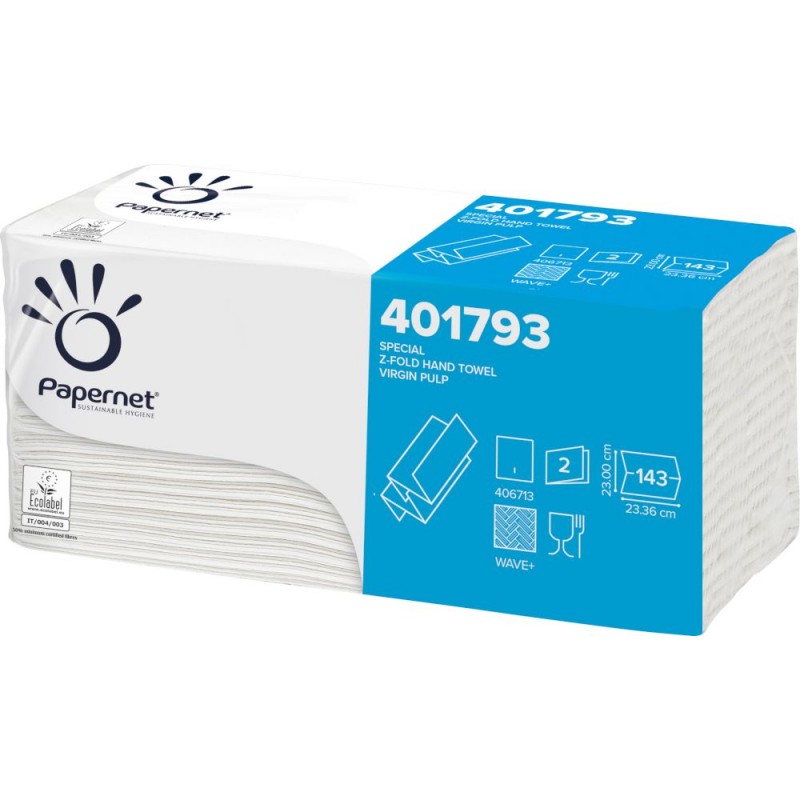 Asciugamano A Z Papernet 143 pz 2 veli 23x35,5 tovaglioli per dispenser bagno Horeca