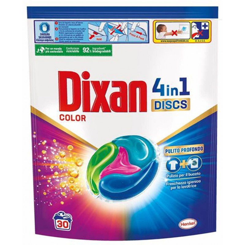Detersivo lavatrice Dixan discs 4in1 30 lavaggi busta color