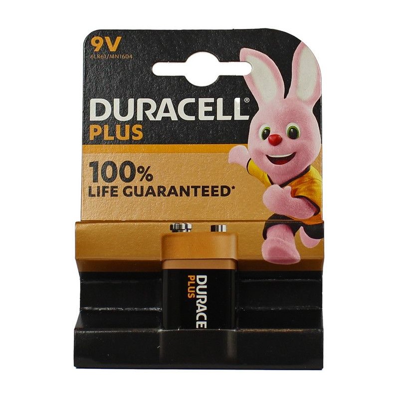 Batteria 9 V plus 100% life Duracell guaranteed 1 pz