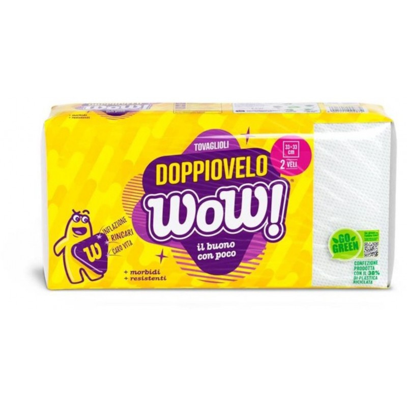 Tovaglioli Wow! maxi 2 veli 33x33 90 pz