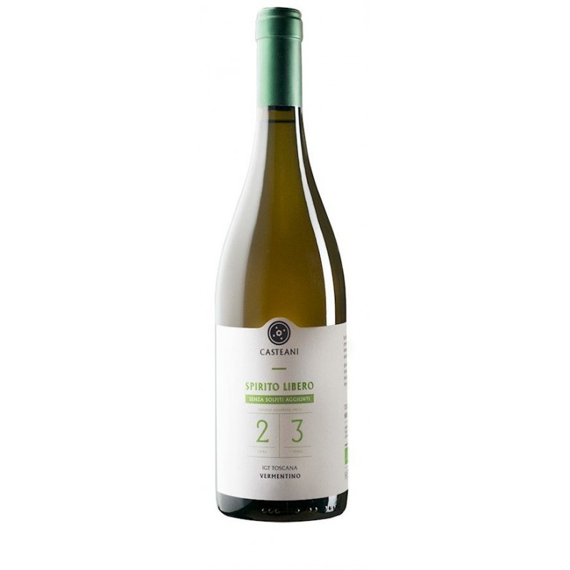Vino Vermentino Spirito Libero Casteani 2022 75 cl senza solfiti aggiunti Toscana igt 13,5%