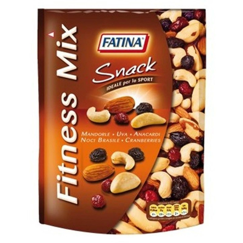 Frutta secca mista Fitness Mix Fatina 150 g Sport mandorle uva anacardi noci brasile cranberries
