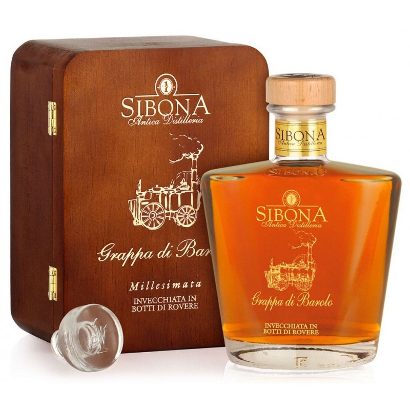 Grappa Sibona Riserva Speciale Barolo 2010 invecchiata 70 cl cassetta legno