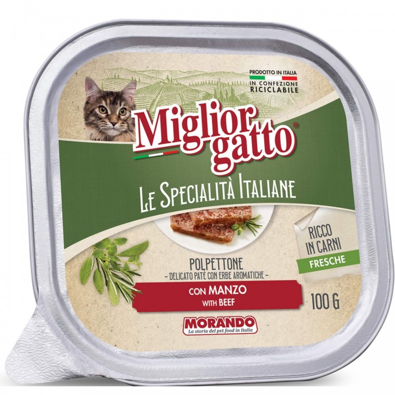 Miglior Gatto Morando Patè con manzo 100 g vaschetta