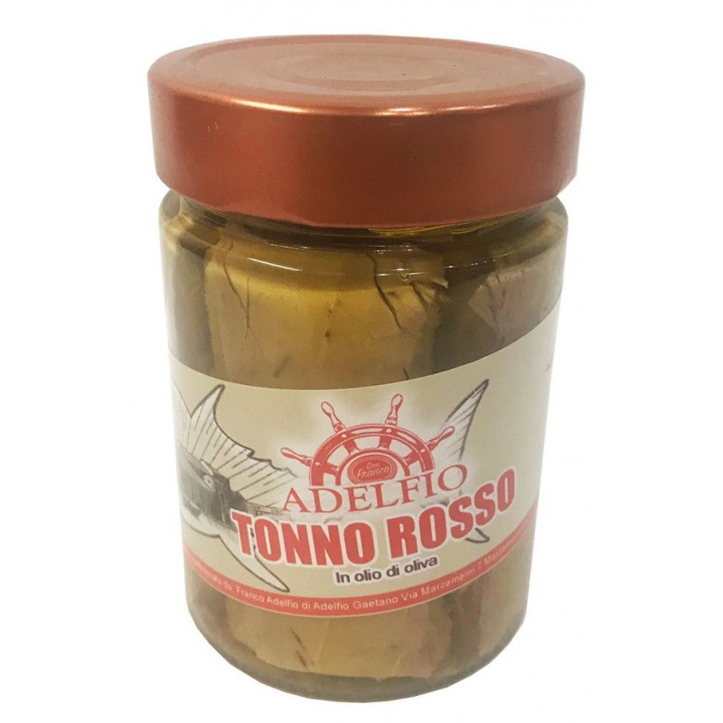 Adelfio Tonno Rosso 330 g olio di oliva vaso vetro restyling