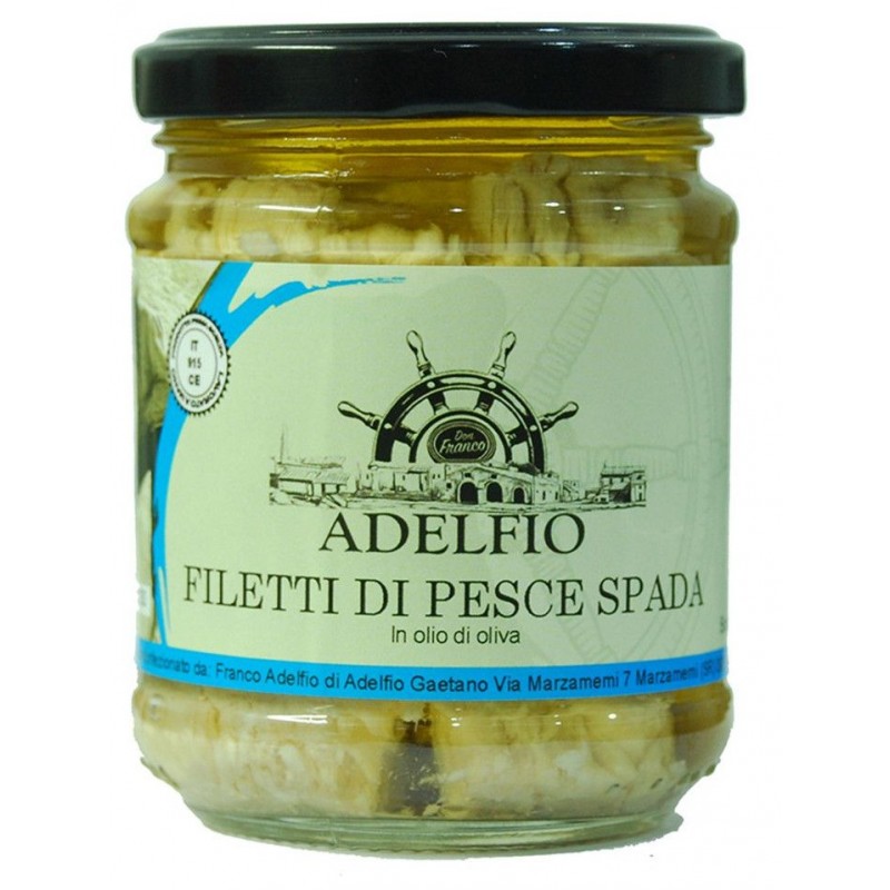 Filetti Pesce Spada Adelfio 200 g olio di oliva vetro