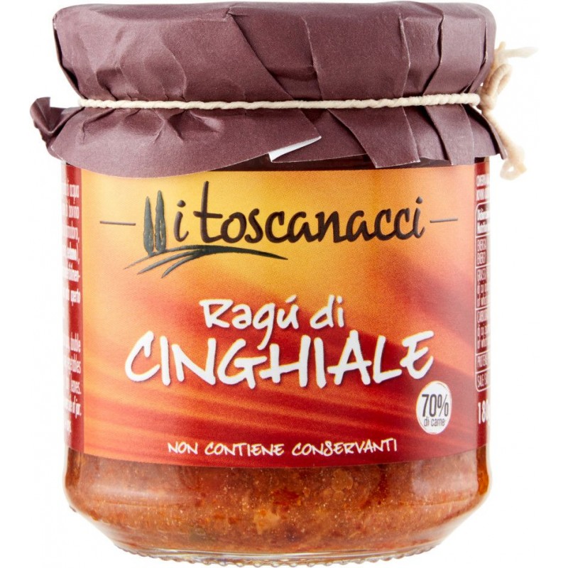Ragù di cinghiale I Toscanacci con funghi porcini 180 g vaso vetro