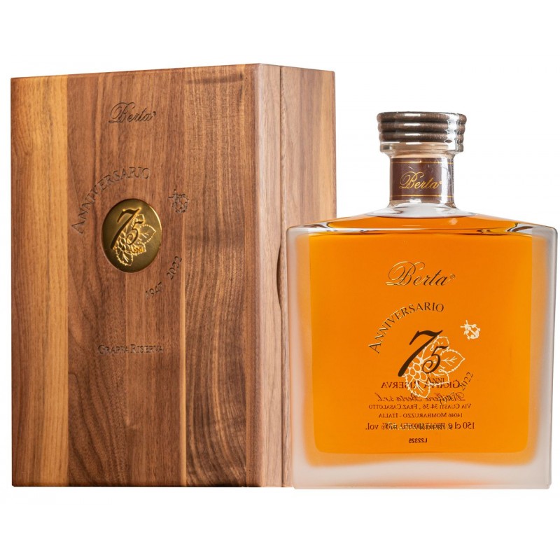 Grappa Berta Stravecchia Anniversario 75 anni 150 cl cofanetto legno