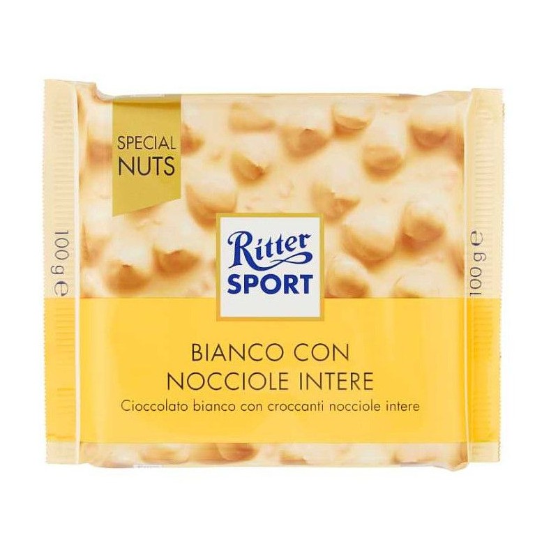 Cioccolata Ritter 100 g cioccolato bianco e nocciole intere