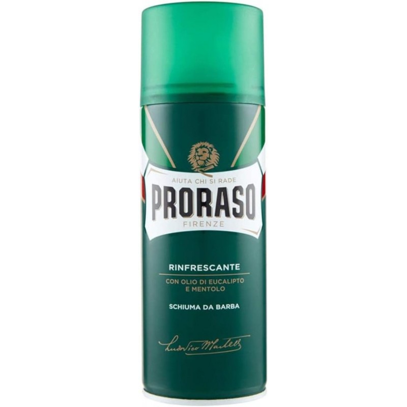 Schiuma da barba Proraso 400 ml rinfrescante, all'eucalipto e mentolo, verde