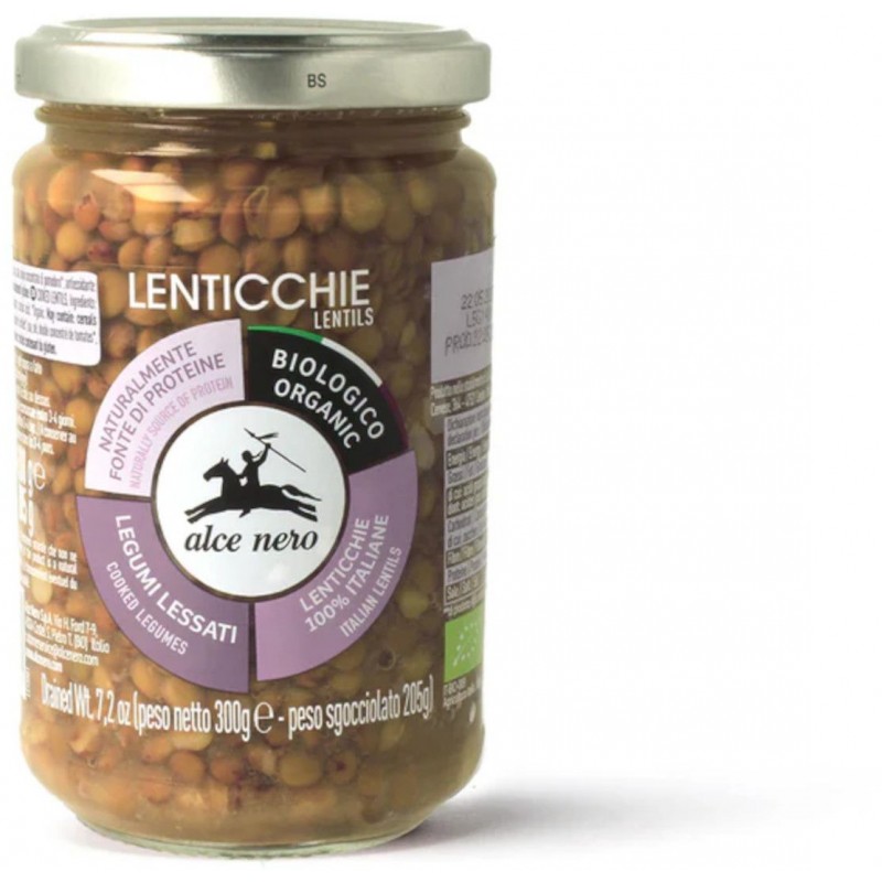 Alce Nero Lenticchie lessate biologiche 300 g vetro