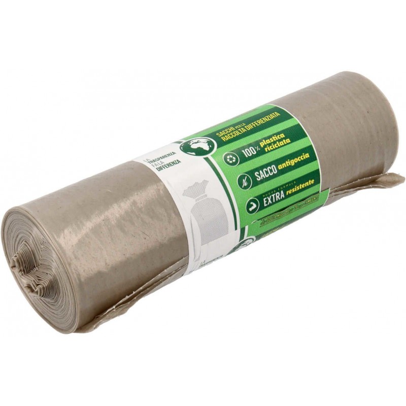 Sacchi pattumiera grandi The Best eco 55x70 30 pz color ambra, per immondizia / rifiuti / spazzatura