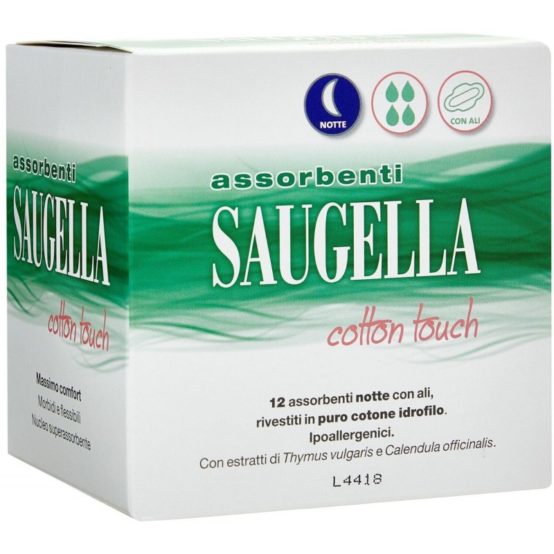 Assorbenti Saugella 'notte' con ali, 12 pz