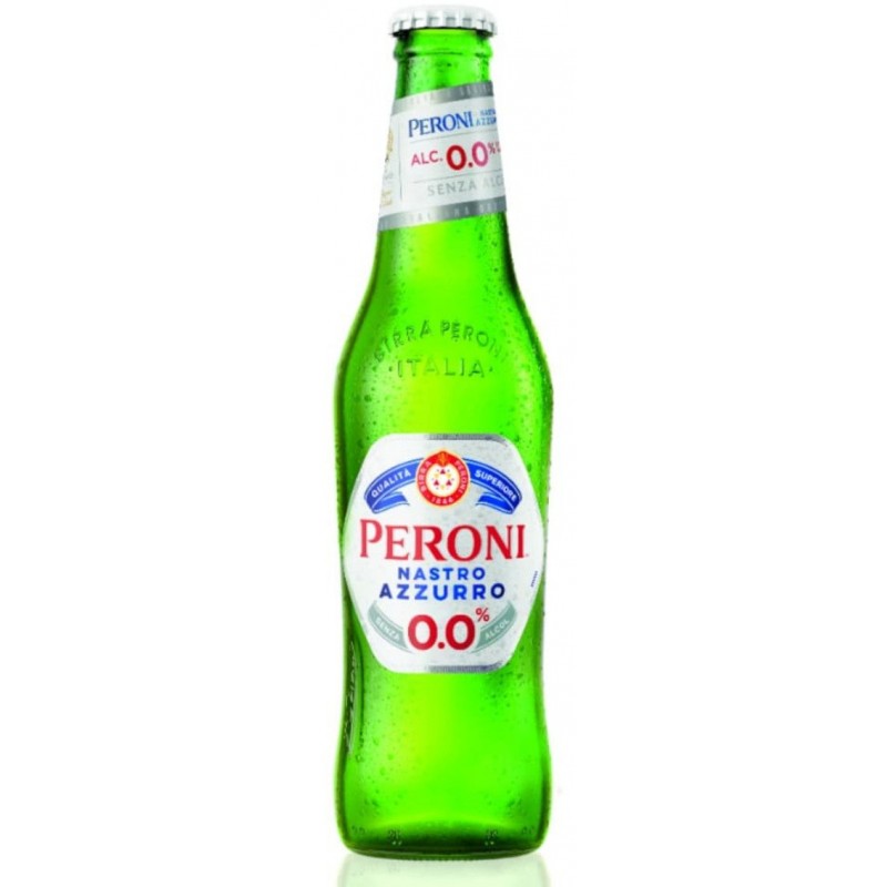 Birra Nastro Azzurro 33 cl 0.0% alcool in bottiglietta di vetro, gruppo Peroni