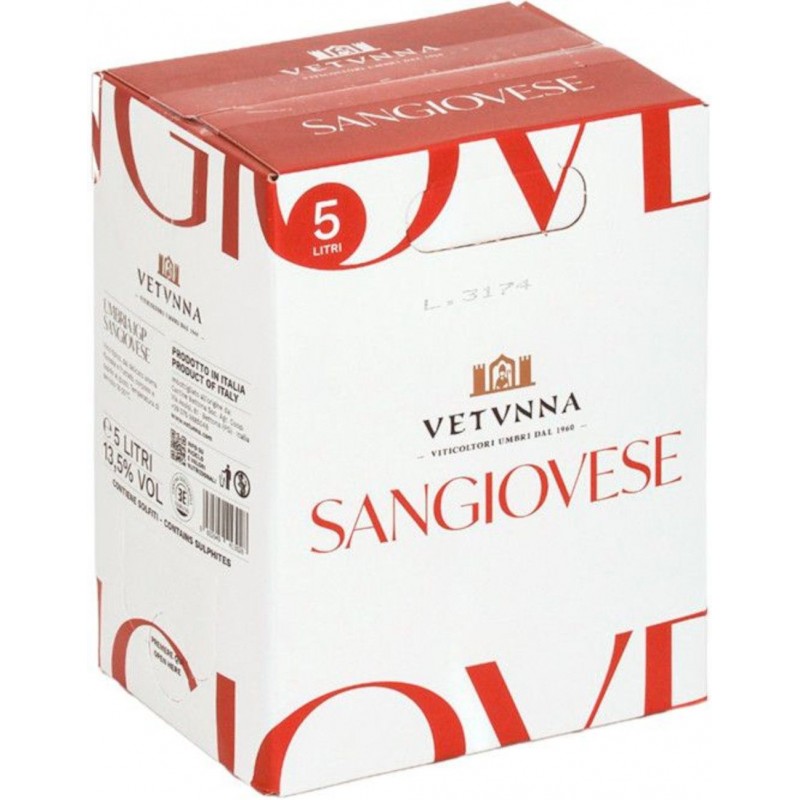 Vino Sangiovese Vetunna lt.5 bag in box