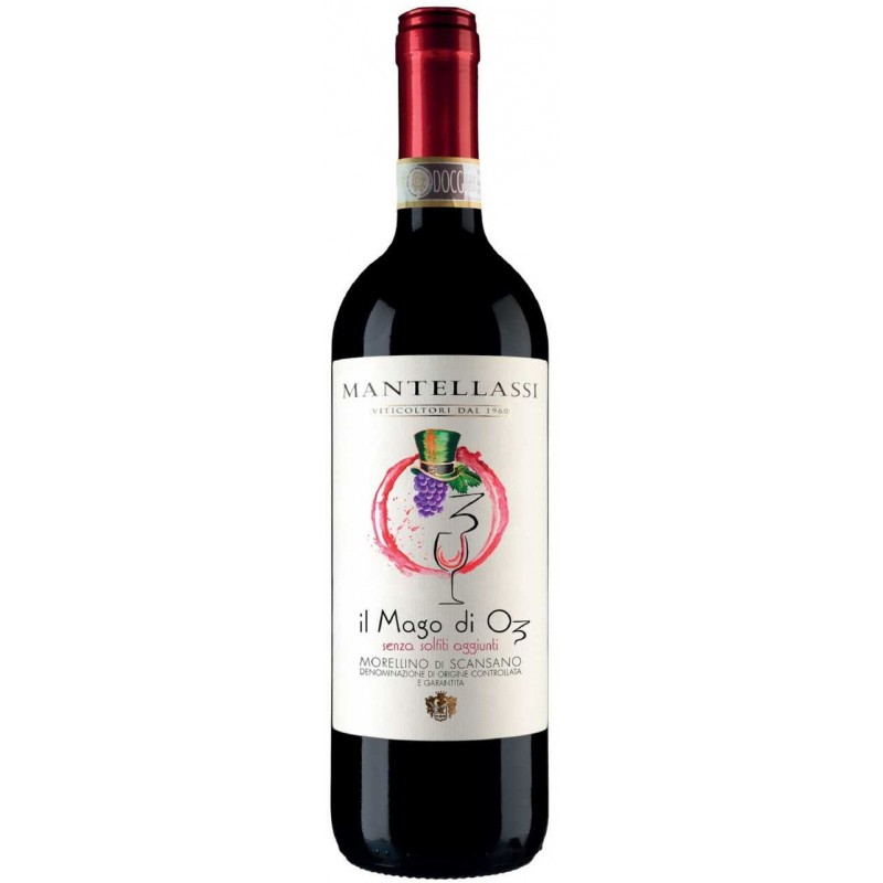 Vino rosso Mantellassi Morellino di Scanzano Il mago di Oz 75 cl DOCG Toscana senza solfiti aggiunti
