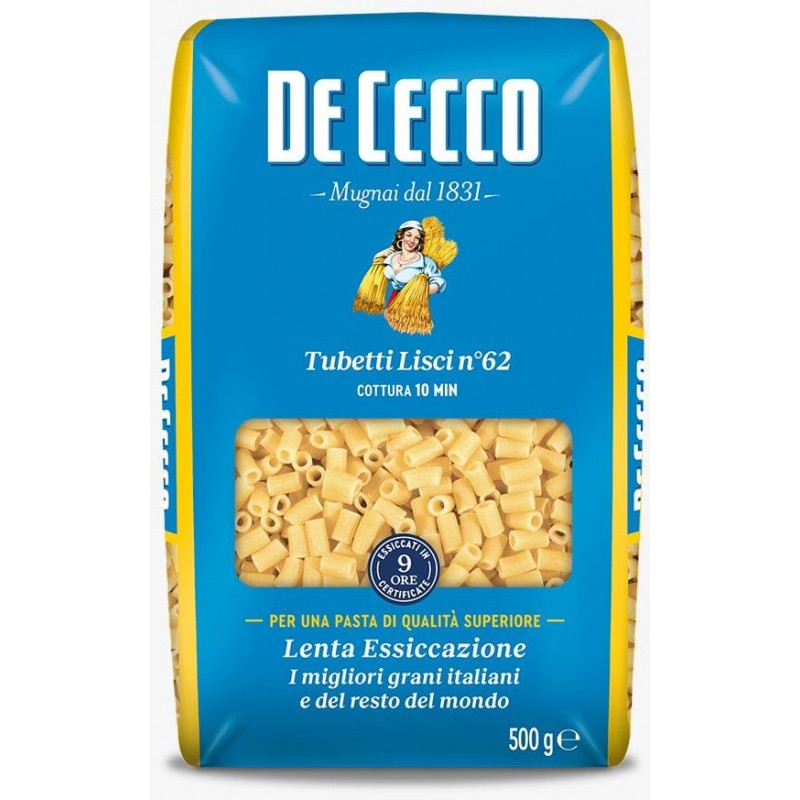 Tubetti lisci De Cecco 500 g n.62