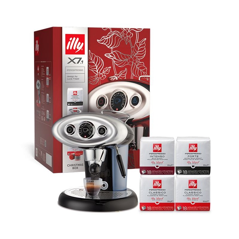Macchina da caffè illy X7.1 nera capsule IperEspresso + 72 capsule omaggio Xmas bundle