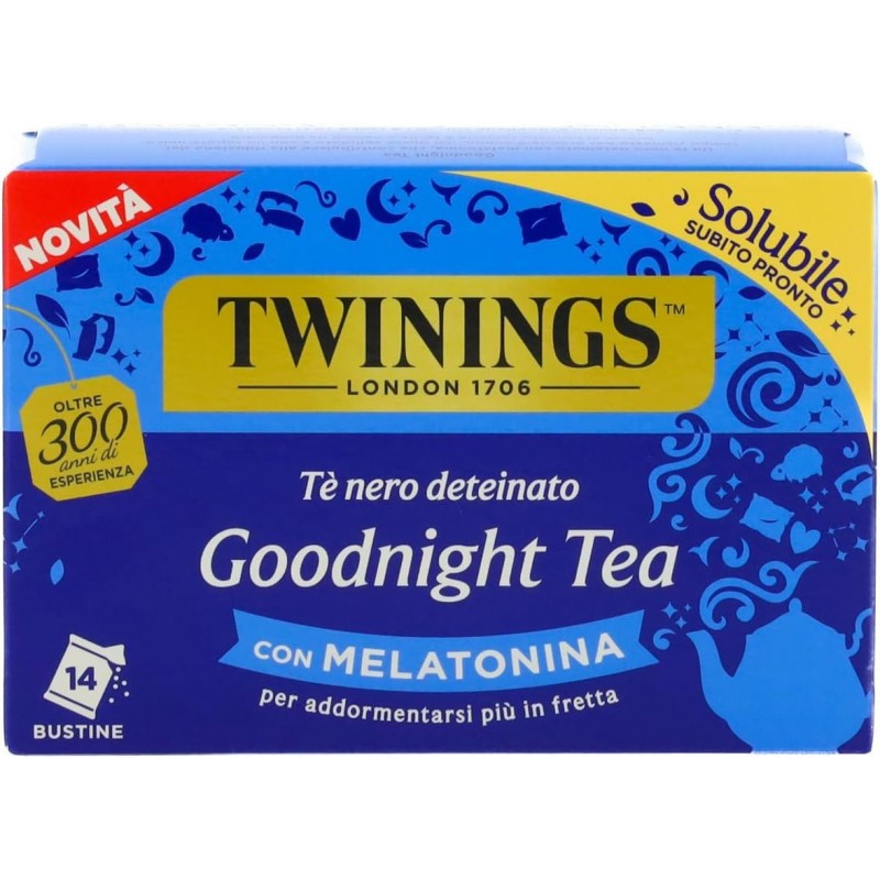 Tè Twinings Nero Deteinato Goodnight Tea con melatonina 14 filtri solubile