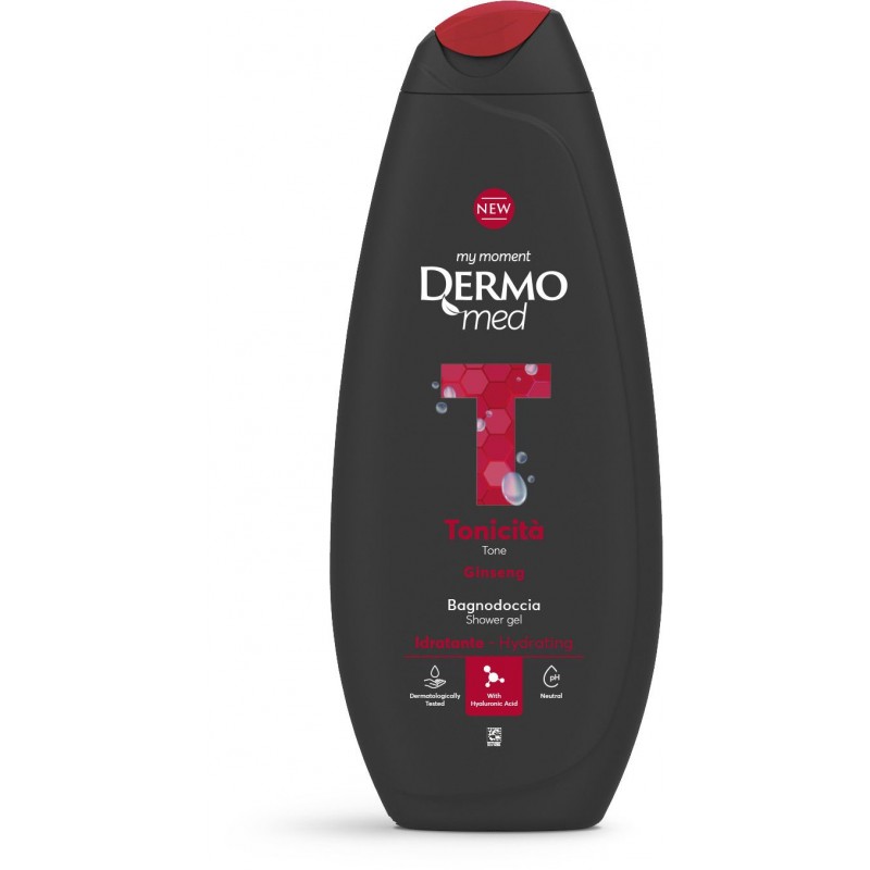 Dermomed bagnodoccia tonicità ginseng idratante 650 ml
