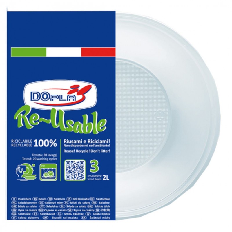 Dopla' Piatti fondi re-usable 33 pz