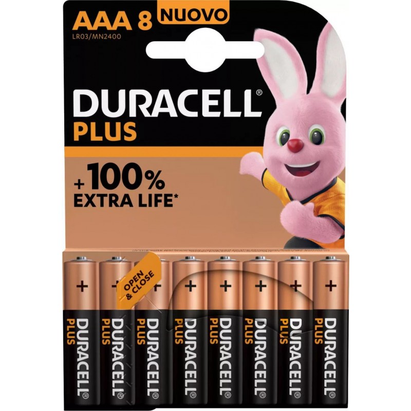 Batterie ministilo AAA8 Duracell Plus 8 pz