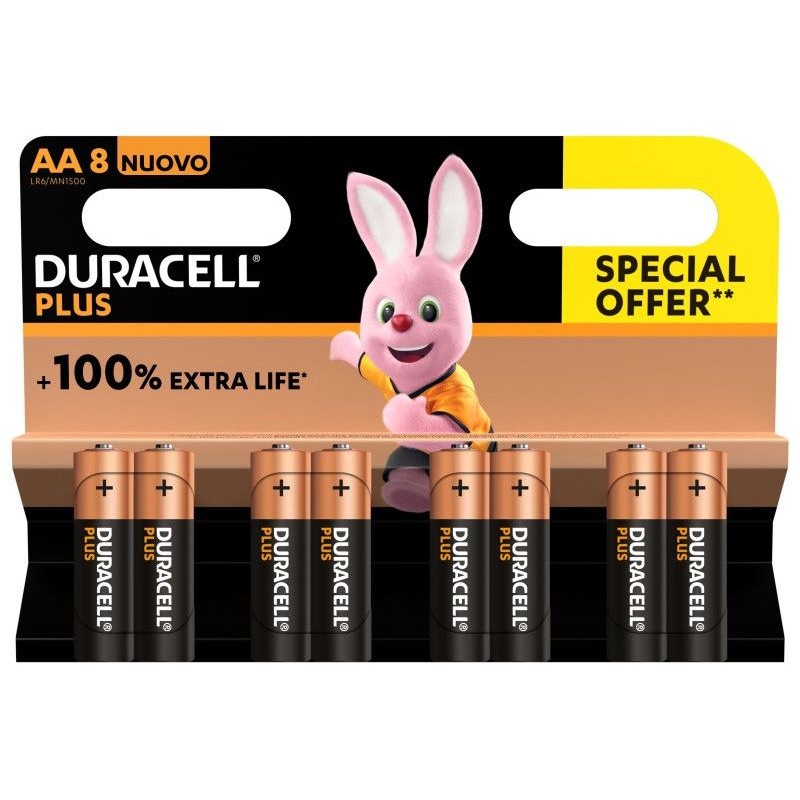Batterie stilo AA8 Duracell Plus 8 pz