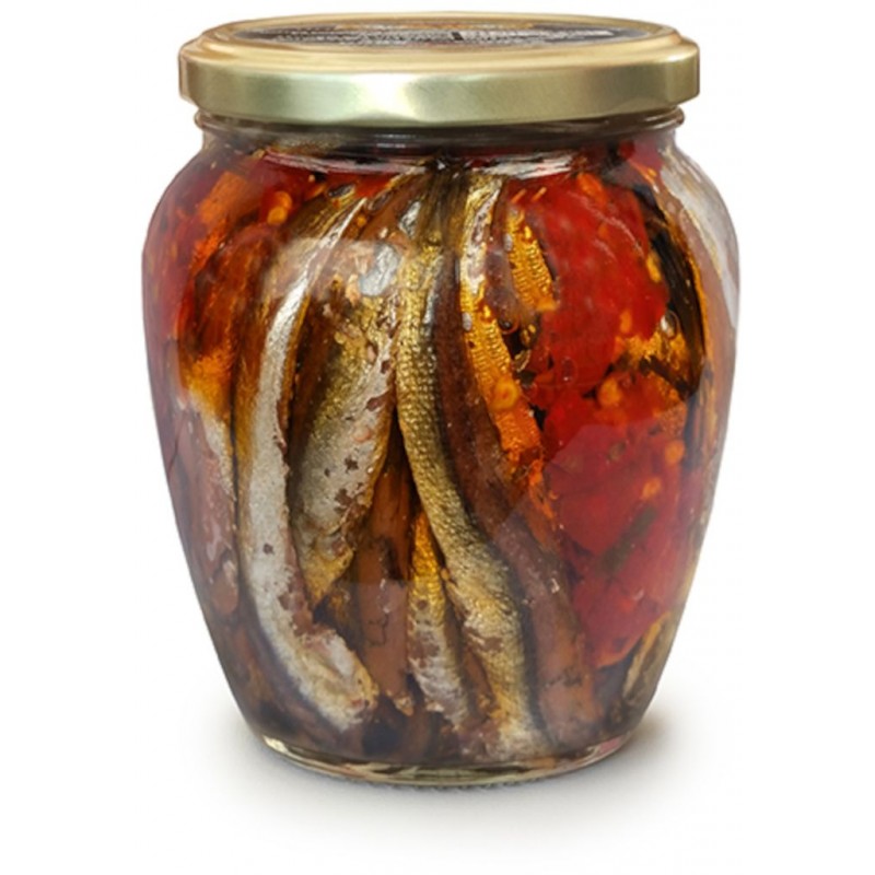 Acciughette piccanti di mare Sapori di Mare 200 g vaso vetro olio di oliva