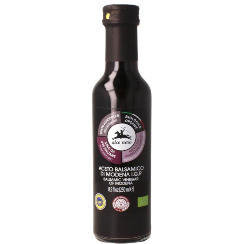 Aceto balsamico di Modena I.G.P. biologico Alce Nero 250 ml, ideale per marinature e risotti, gusto agrodolce