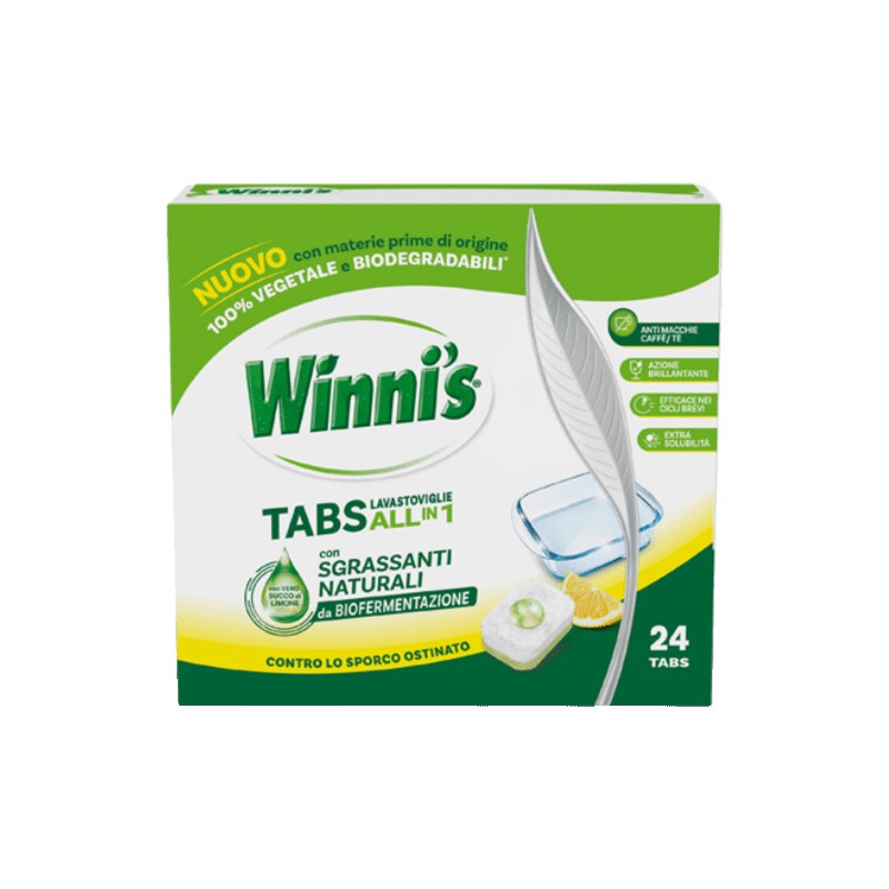 Detersivo lavastoviglie Winni's Naturel 24 pastiglie lemon
