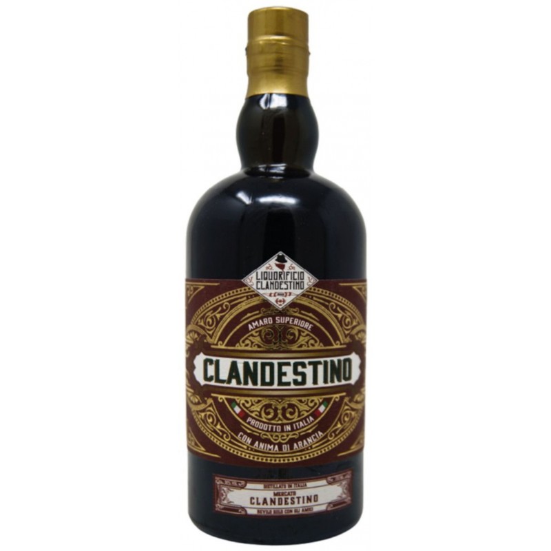 Amaro Clandestino con anima di arancia 70 cl liquorificio Clandestino