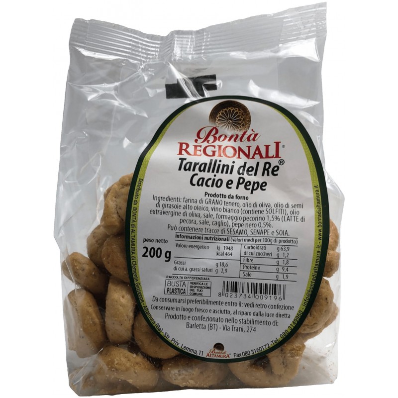 Tarallini Bonta' regionali cacio e pepe 200 g