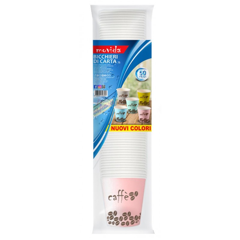 Bicchieri carta Movida color mix 75 ml x 50 pezzi