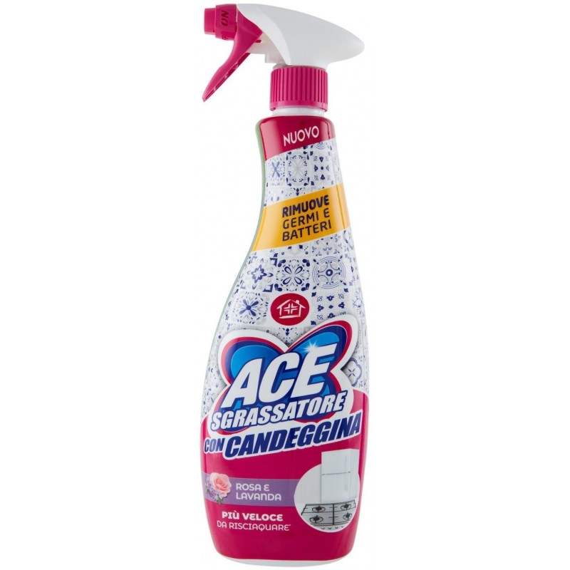 Sgrassatore ACE Universale 600 ml spray rosa e lavanda con candeggina